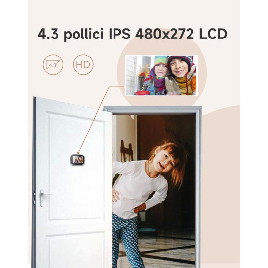 SPIONCINO DIGITALE  WIFI DA 4,3 POLLICI CON SENSORE FOTO/VIDEO