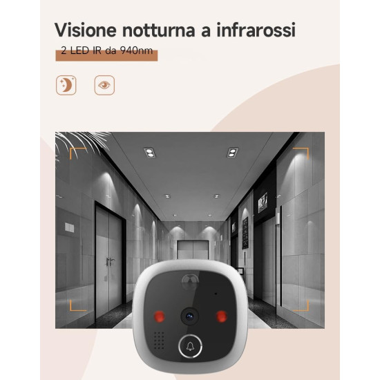 SPIONCINO DIGITALE  WIFI DA 4,3 POLLICI CON SENSORE FOTO/VIDEO