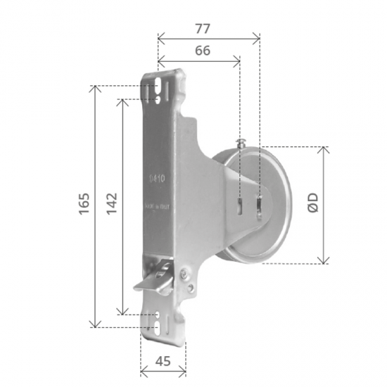 AVVOLGITORE ROULETTE INTERASSE 165 MM. CAPACITA' 6 MT.