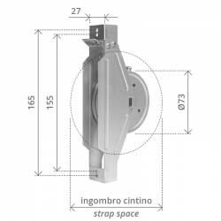 AVVOLGITORE SEMINCASSO MONOBLOCCO INTERASSE 155 - 165 MM. CAPACITA' 9 MT.