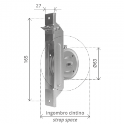AVVOLGITORE SEMINCASSO MONOBLOCCO INTERASSE 165 MM. CAPACITA' 5,5 MT.
