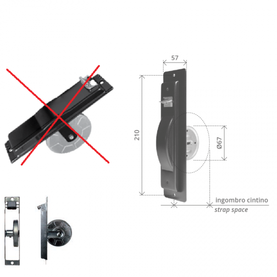 AVVOLGITORE SEMINCASSO MONOBLOCCO SINTESY (SECCO) INTERASSE 210 MM. CAPACITA' 5,5 MT.