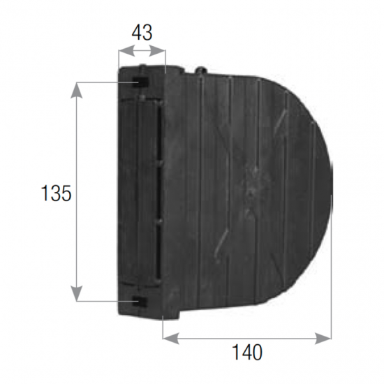 CASSETTA A MURARE IN PVC PER AVVOLGITORE MIGNON INTERASSE 135 MM. CAPACITA' 5 MT.