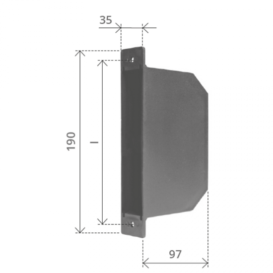 CASSETTA A MURARE IN PVC PER AVVOLGITORE SEMINCASSO INTERASSE 155 MM. CAPACITA' 8 MT.