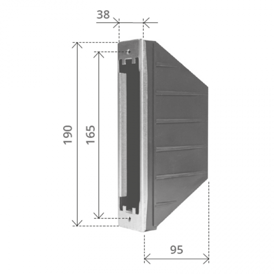 CASSETTA A MURARE IN PVC PER AVVOLGITORE SEMINCASSO INTERASSE 165 MM. CAPACITA' 8 MT.