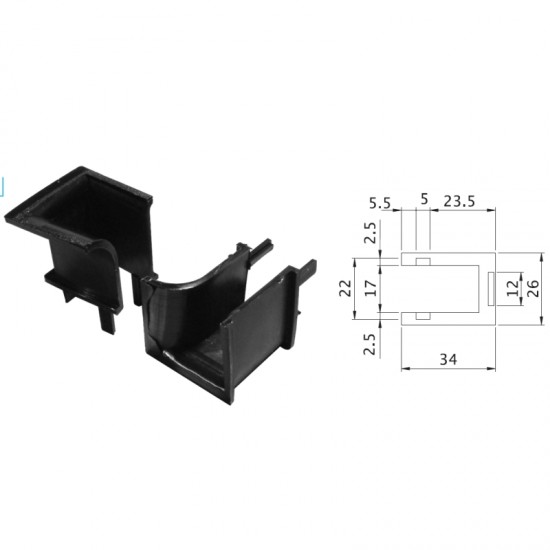COPPIA DI INVITI PER GUIDA TAPPARELLA IN PVC SERIE R40