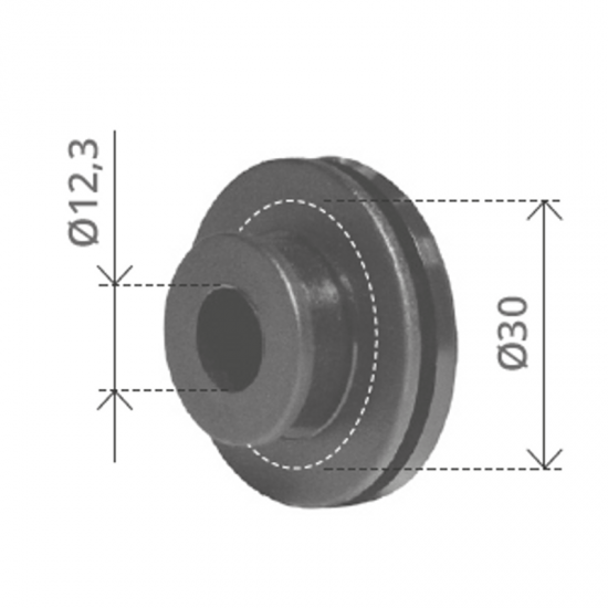 CUSCINETTO A BOCCOLA NYLON TONDA DA 30 MM.