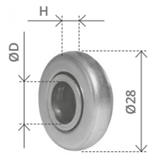 CUSCINETTO A SFERA MINI BUSSOLA NYLON DA 28 MM.