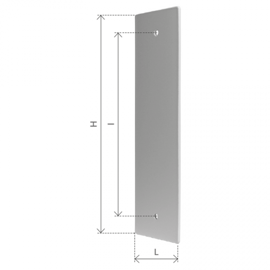 PLACCA ALLUMINIO COPRIAVVOLGITORE CIECO INTERASSE 185 MM.