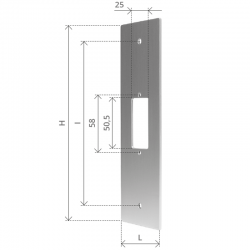 PLACCA ALLUMINIO COPRIAVVOLGITORE INTERUTTORE INTERASSE 185 MM.