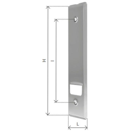 PLACCA INOX COPRIAVVOLGITORE NORMAL INTERASSE 185 MM.