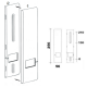 PLACCA PVC AVORIO COPRIAVVOLGITORE UNIVERSALE INTERASSE DA 130 A 210 MM.