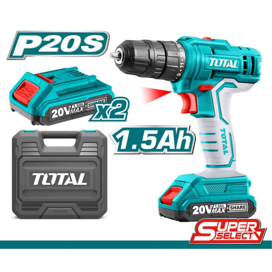 TRAPANO AVVITATORE 20V CON 2 BATTERIE E VALIGETTA 45 NM