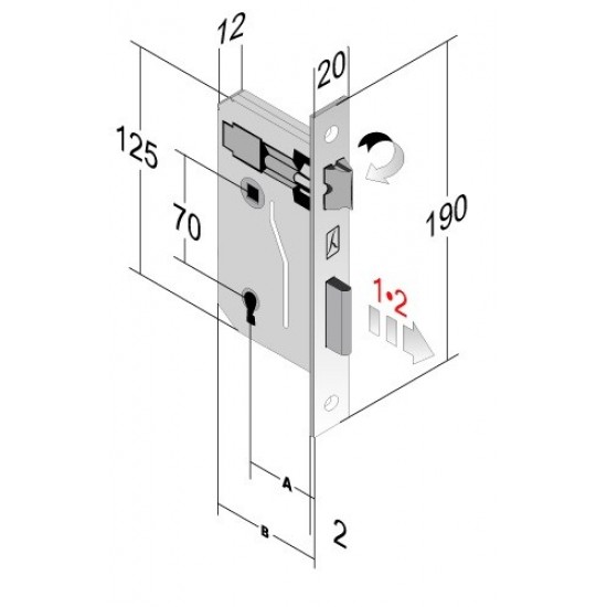 SERRATURA DA INFILARE BORDO QUADRO BRONZATO PATENT