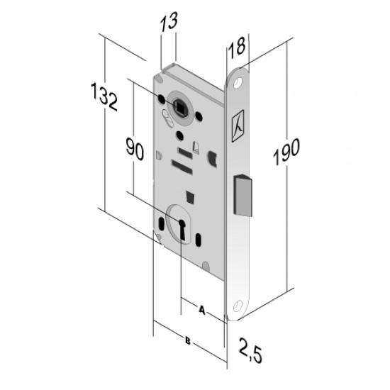 SERRATURA DA INFILARE B-BITTER PATENT MOD. T60